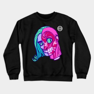 Vibrant Half Face Zombie Crewneck Sweatshirt